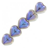 Czech Hearts beads Perlen 6mm Crystal azuro 00030/22201
